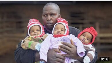 A Father Struggling to raise his triplets alone