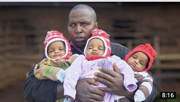 A Father Struggling to raise his triplets alone