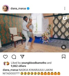 Diana Marua Jealous after seeing Bahati and Aggie the Dance Queen getting cosy in a video song.