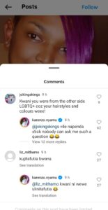 Karen Nyamu savage response to a fan