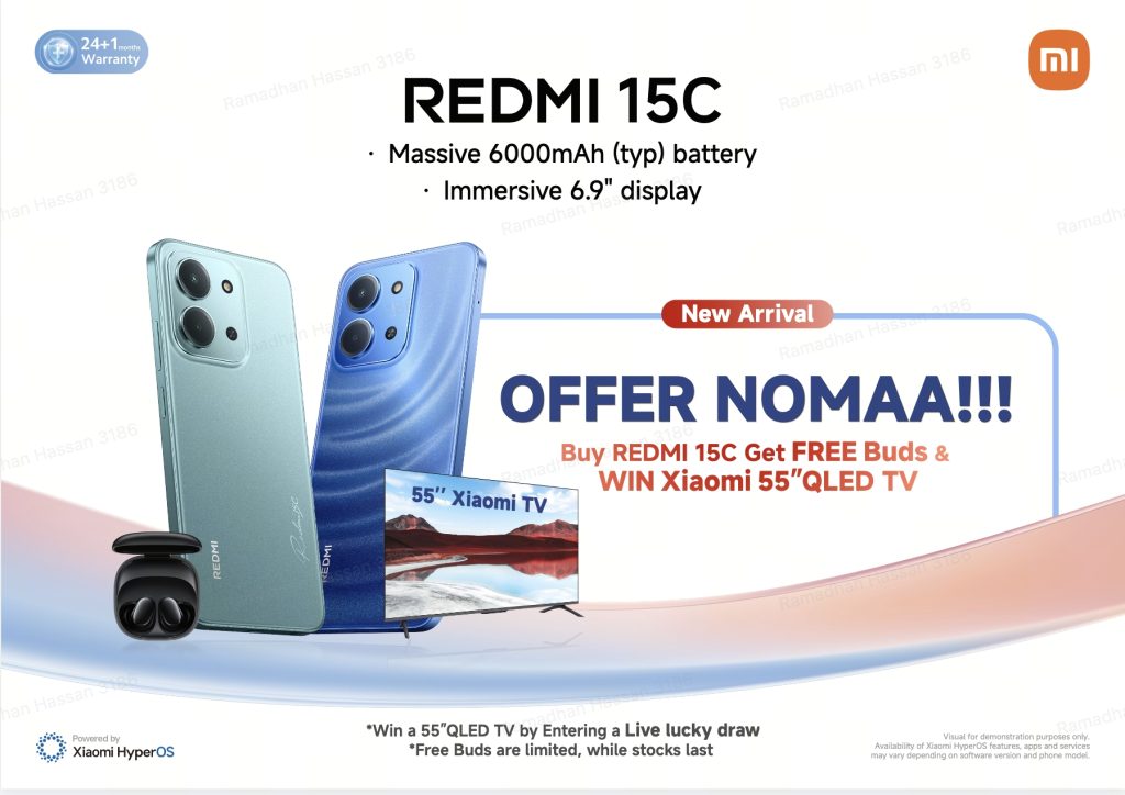 Xiaomi Kenya Launches the Power-Packed Redmi 15C packing a Massive 6000mAH Battery and a large 6.9″ Screen – with amazing goodies including FREE Redmi buds and Free Xiaomi 55” QLED TV